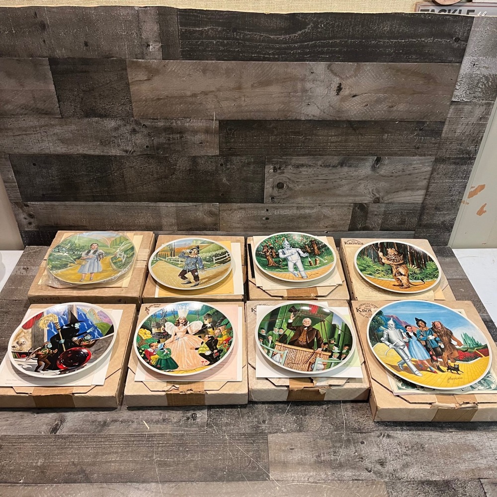 Edwin M Knowles Wizard of Oz Collector Plate Set of 8 James Auckland COA Box